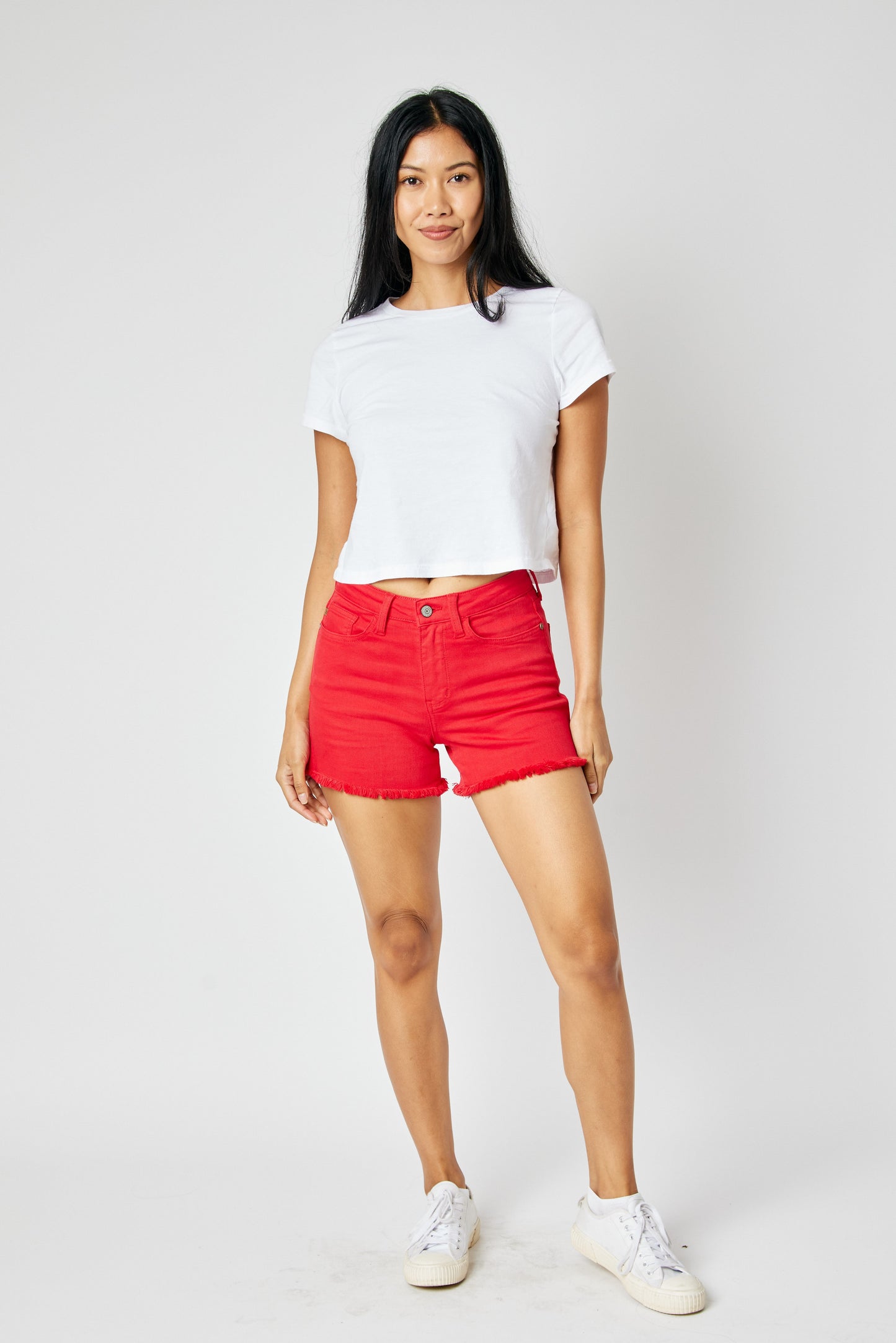 Judy Blue Mid Rise Garment Dyed Shorts