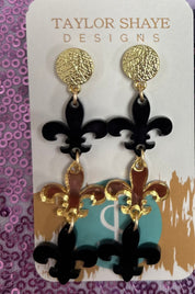 Taylor Shaye Drop Fleur De Lis Earrings