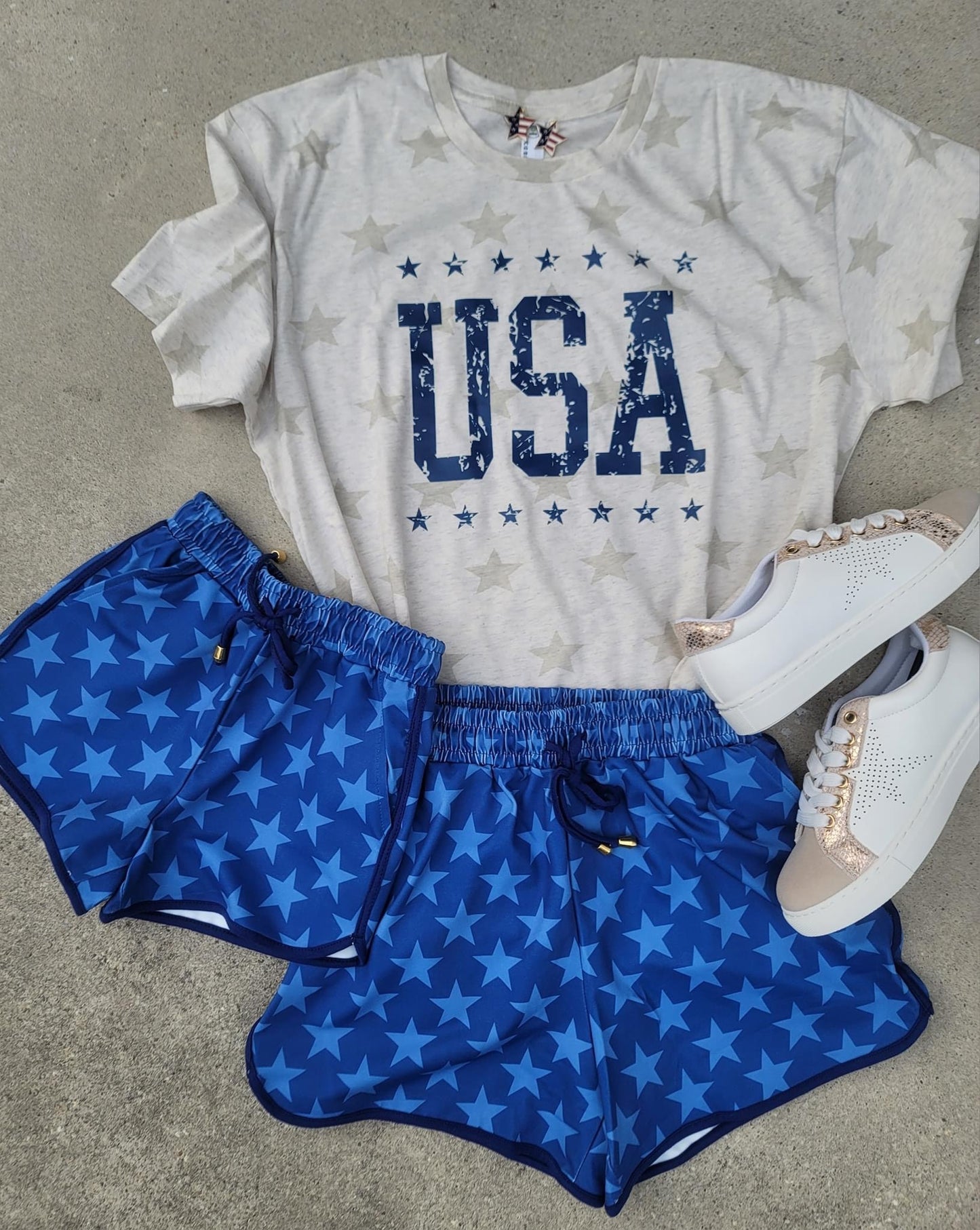 Blue Star Mommy and Me Drawstring Shorts