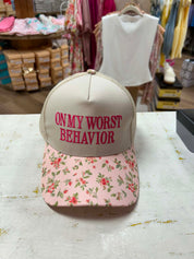 On My Worst Behavior- Two Tone Mesh Snapback Hat