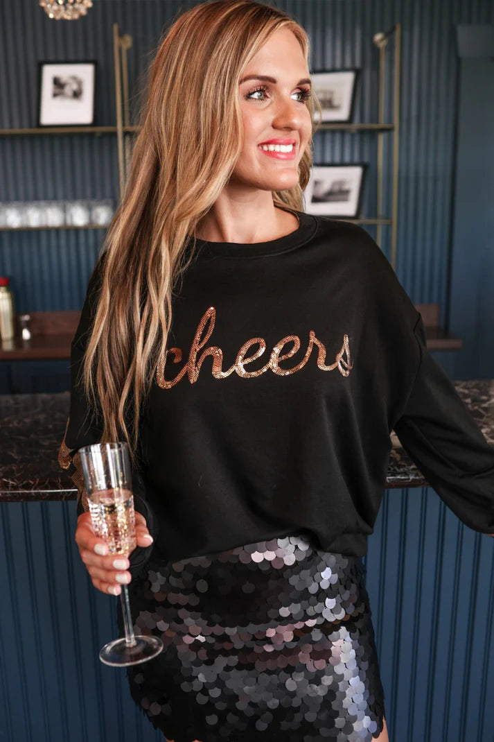 Cheers Sequin Stars Sweatshirt