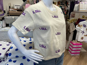 Lsu Ritter Multi Color Heavyweight Crop Tee