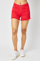 Judy Blue Mid Rise Garment Dyed Shorts