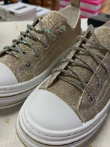 Aman Rhinestone Lace up Tennis