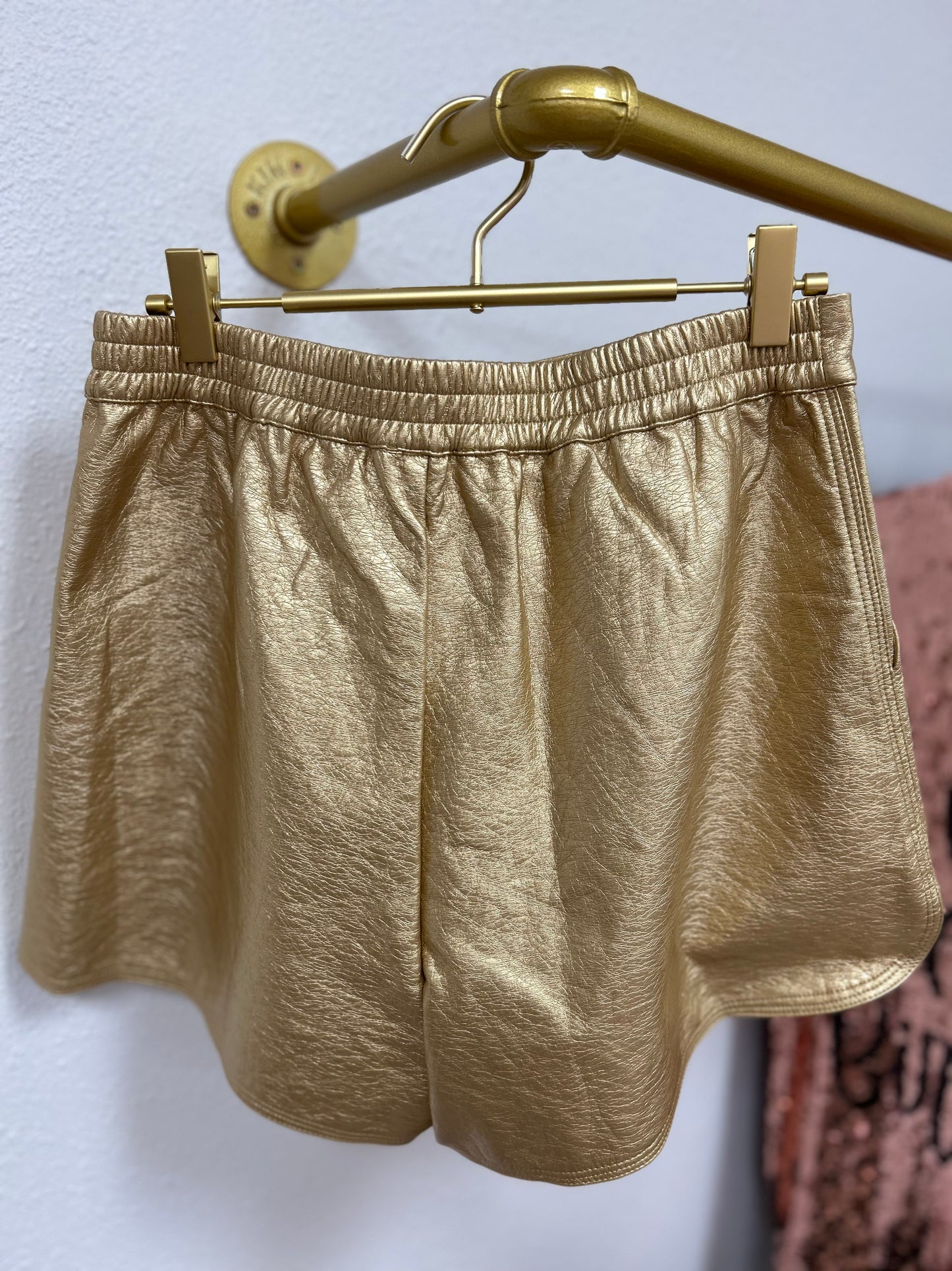 Pleather Shorts - Gold