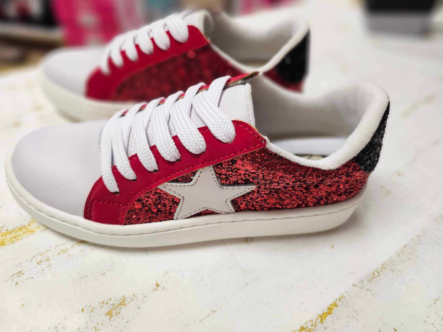 Miel Red Glitter Tennis