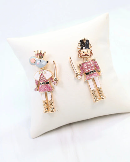 Nutcracker King Earring Pink