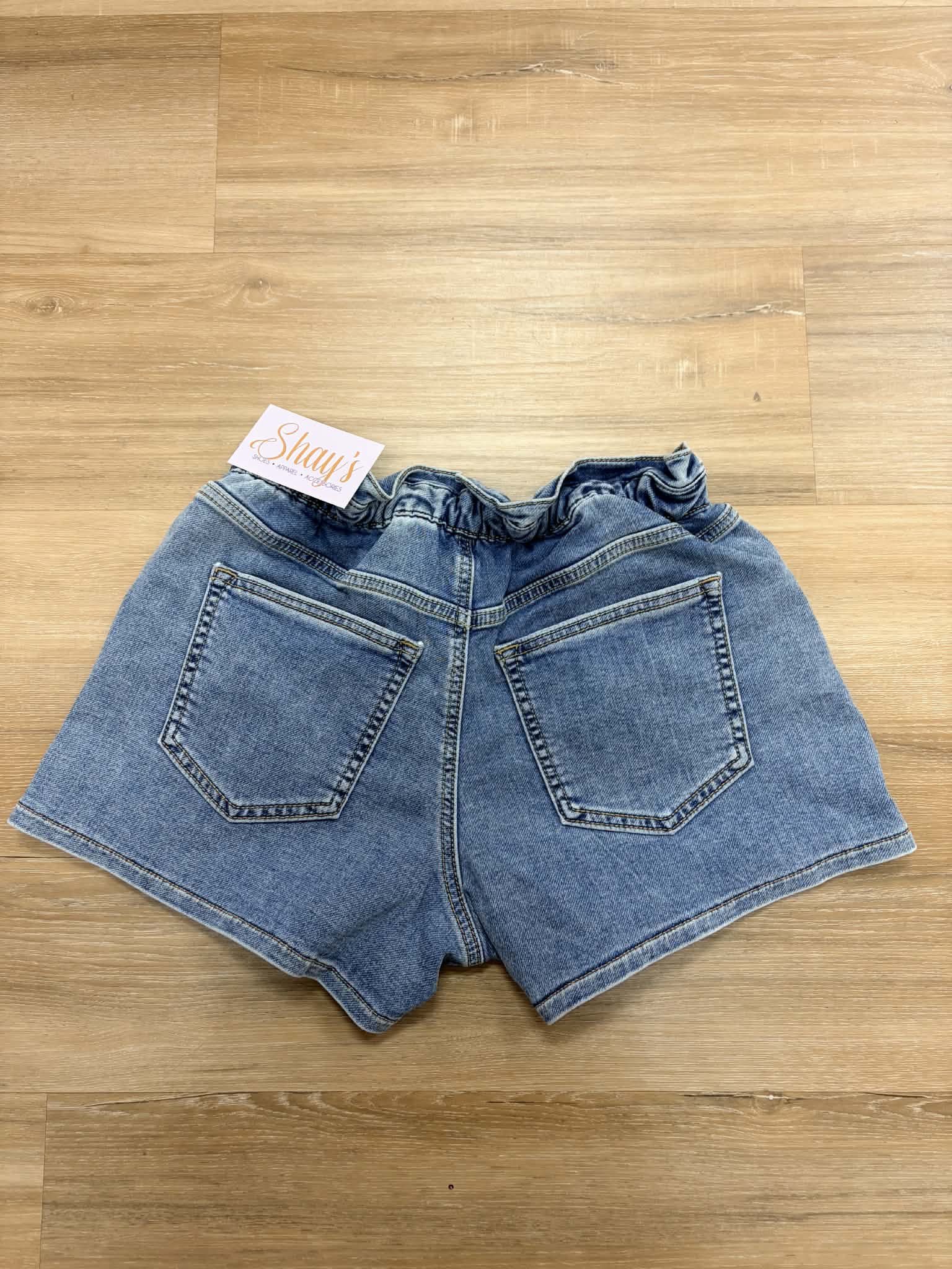 MARLY-Elastic Waist Jean Shorts