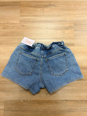 MARLY-Elastic Waist Jean Shorts