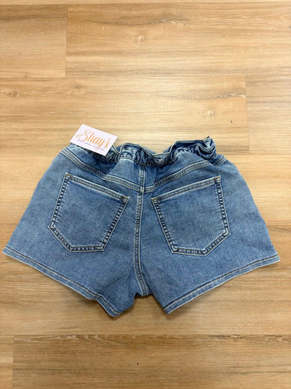 MARLY-Elastic Waist Jean Shorts