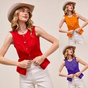 Slim Fit Color Denim Vest