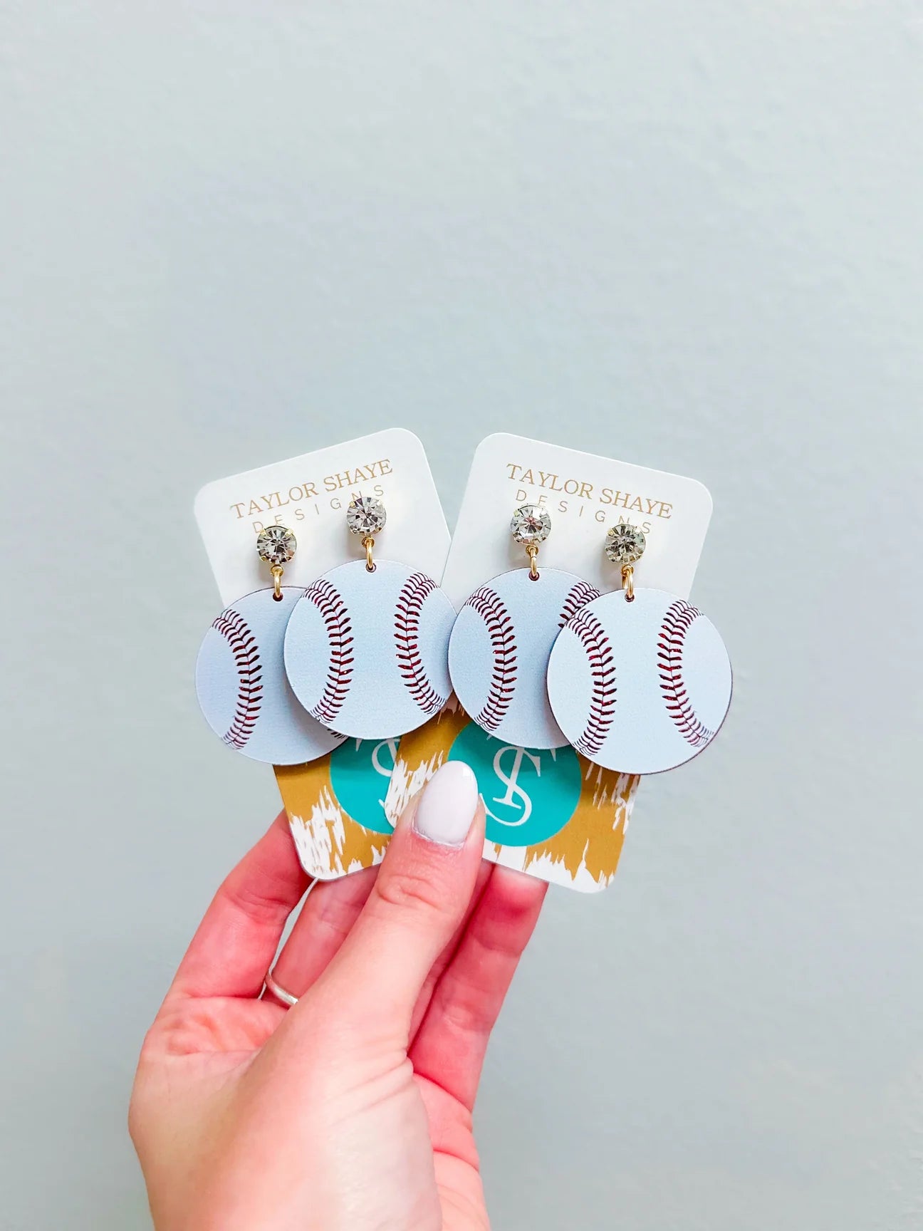 Taylor Shaye Acrylic Baseball Earrings