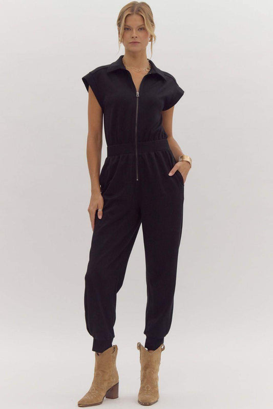 Sleeveless Drop Shoulder Jumpsuit