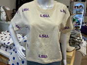Lsu Ritter Multi Color Heavyweight Crop Tee