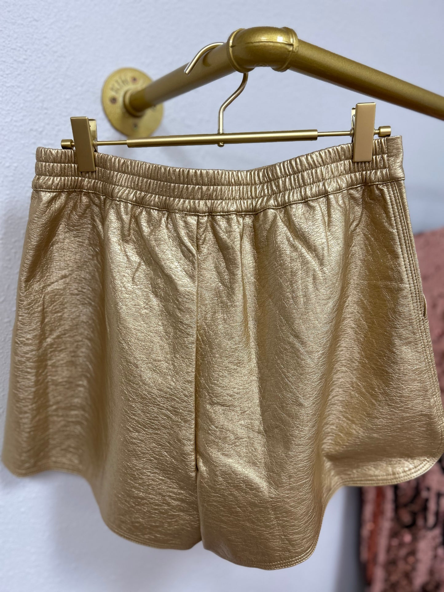 Pleather Shorts - Gold