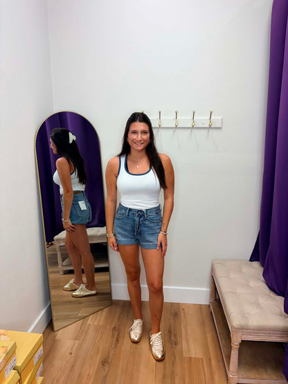 Women's Two Tone U Neckline Seamless Tank