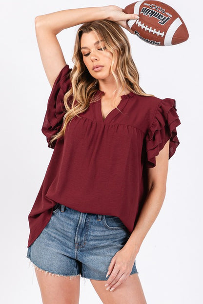 Airflow Ruffle Sleeve Top