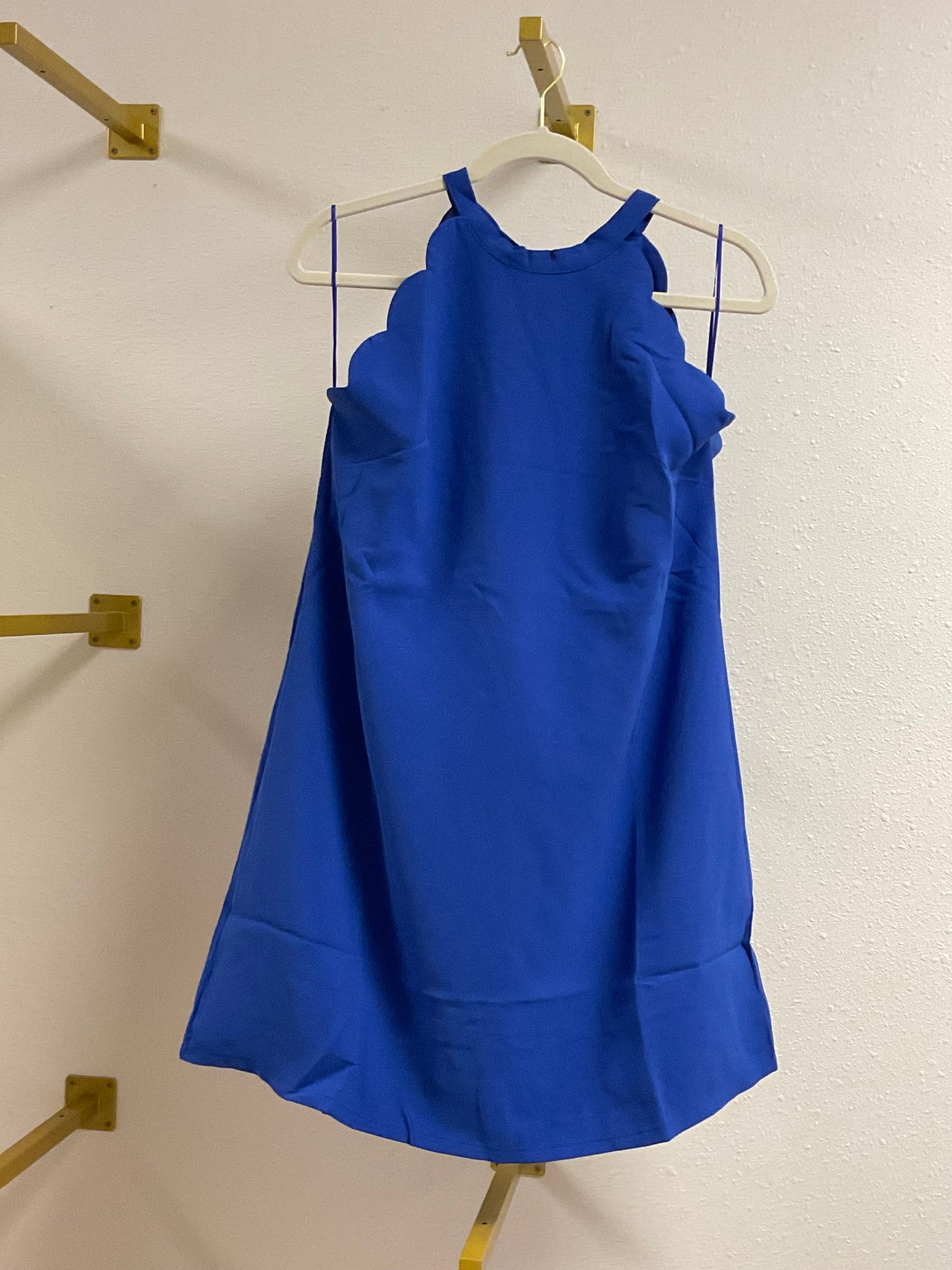 Scalloped Sleeveless Dress - Royal