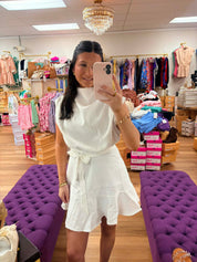 Breezy- Cowl Neck Sleeveless Mini Dress