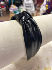Black Faux Leather Headband