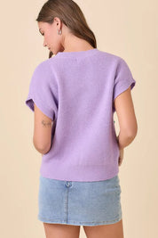 Mardi Gras Ribbon Bow Knit Top - FINAL SALE