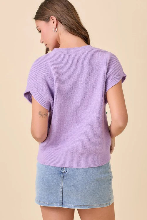 Mardi Gras Ribbon Bow Knit Top - FINAL SALE