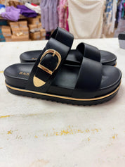SALABLE- Black Double Strap Buckle Sandal