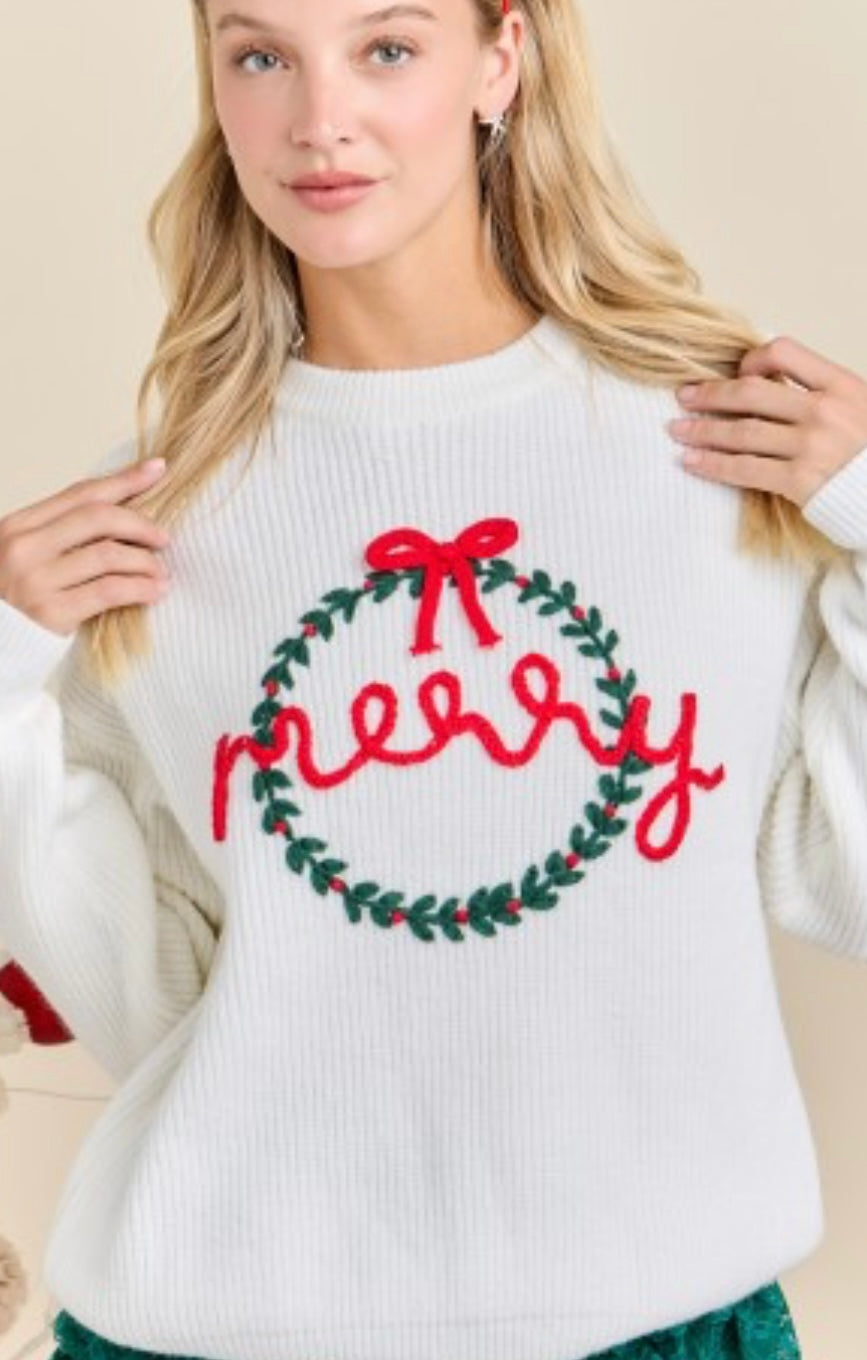 Merry Embroidered Sweater