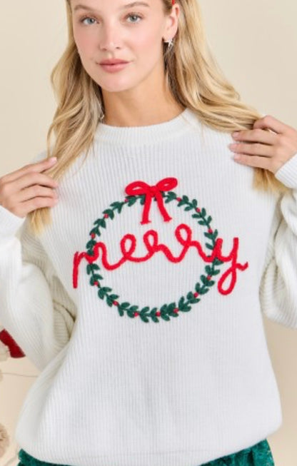 Merry Embroidered Sweater