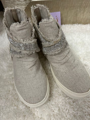Very G Flora- Natural Distressed Rhinestone High Top- FINAL SALE