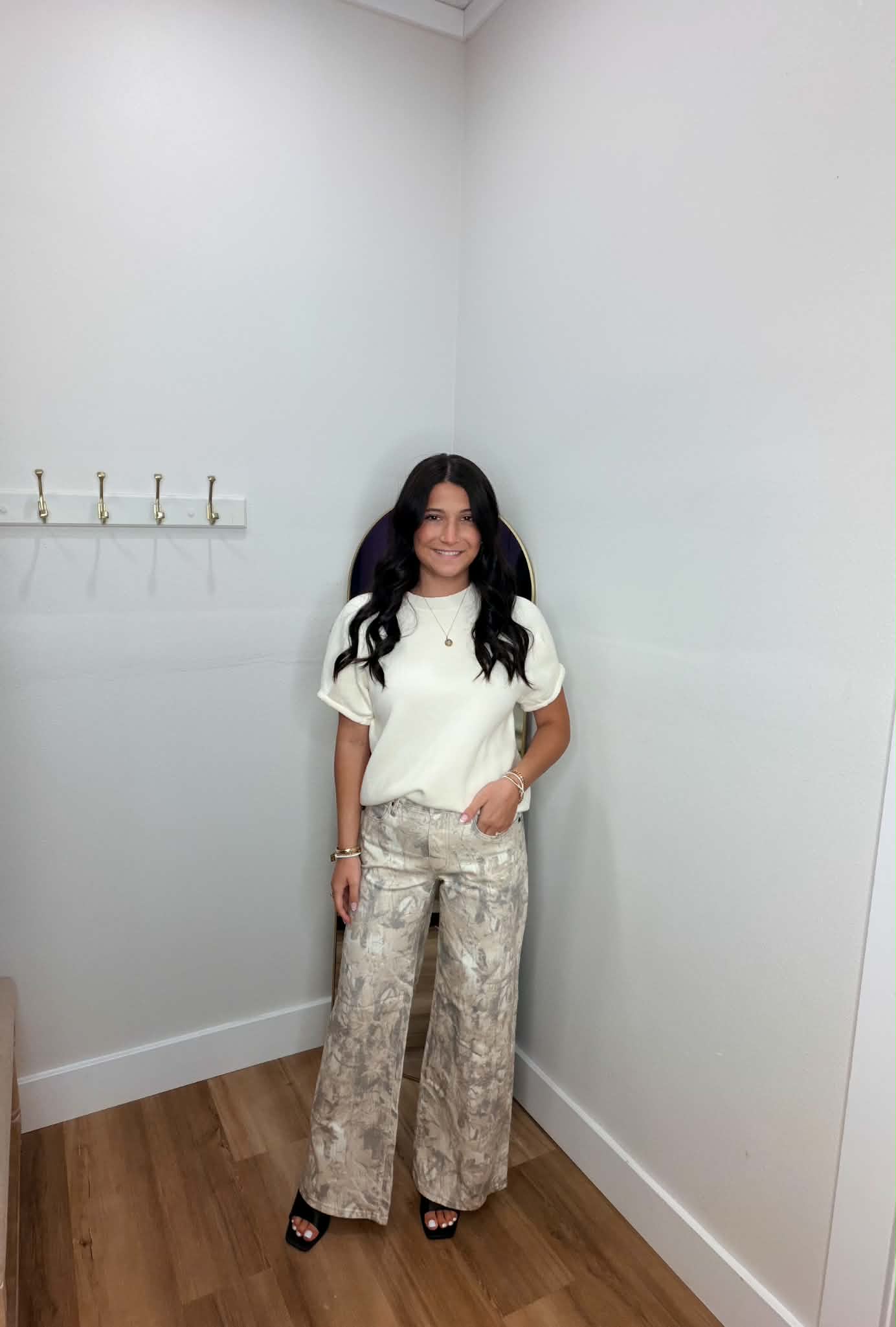 Jessica- MID Rise Camo Printed Wide Straight