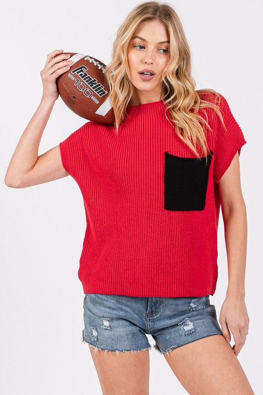 Team Spirit Contrasting Pocket Sweater