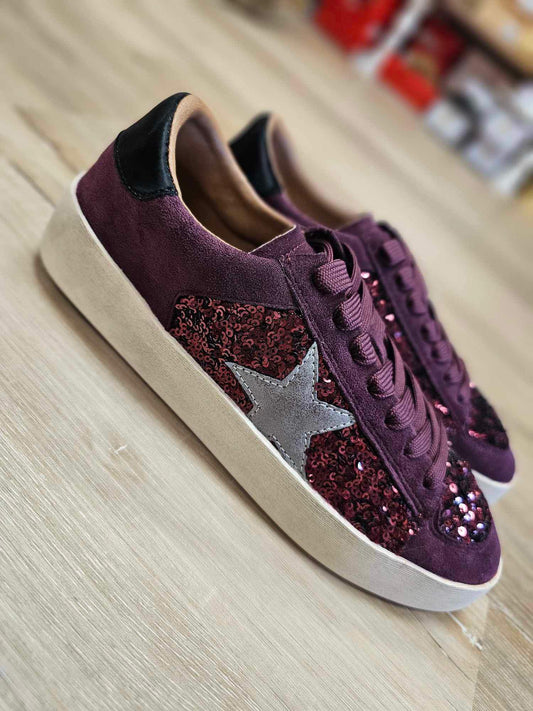 Corky’s Another Round Wine Sequin Sneaker