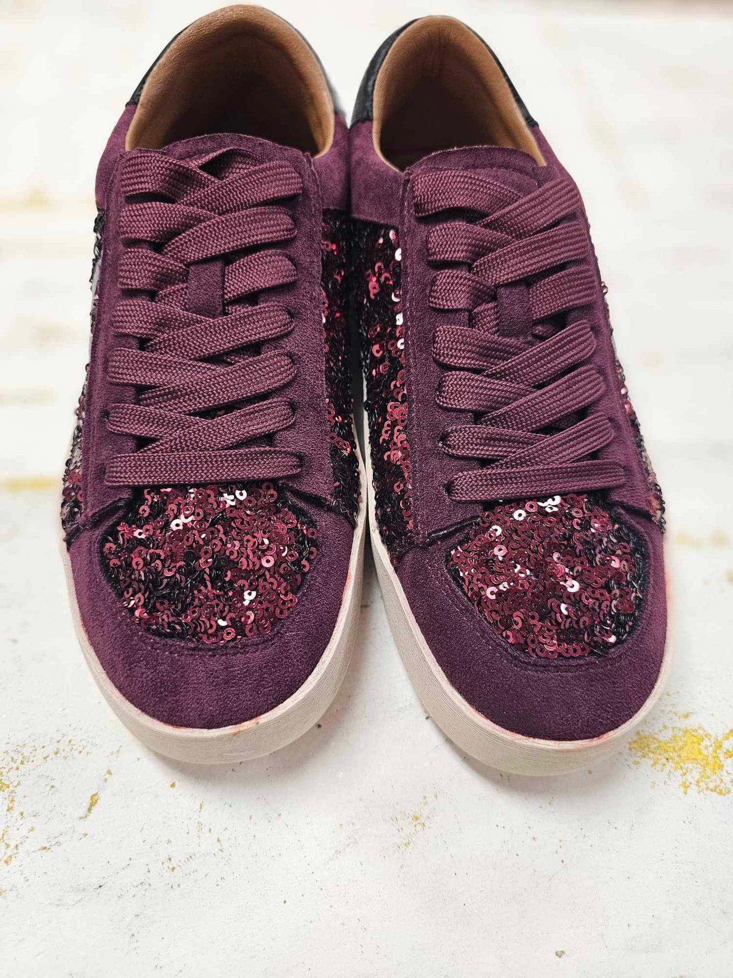 Corky’s Another Round Wine Sequin Sneaker