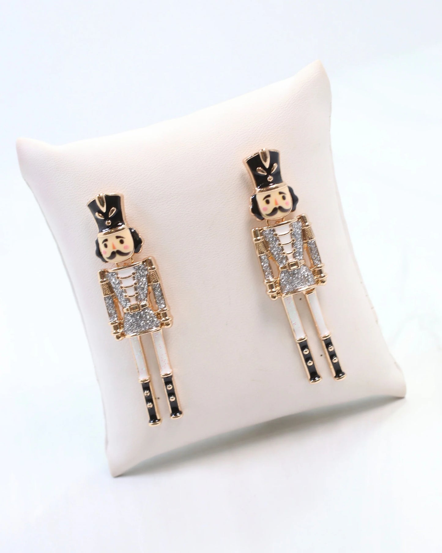 Naughty or Nice Nutcracker Earring Silver