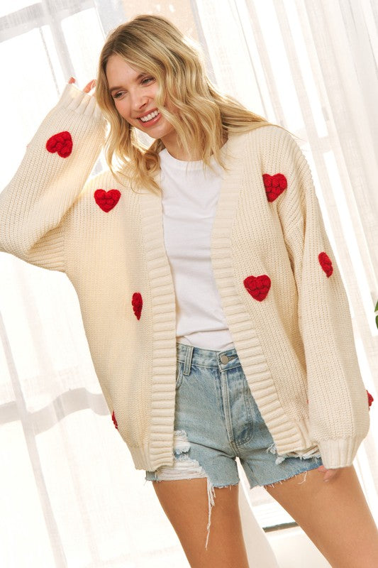 3D Heart Cardigan
