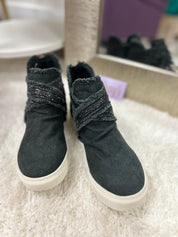 Very G Flora- Black Distressed Rhinestone High Top-FINAL SALE