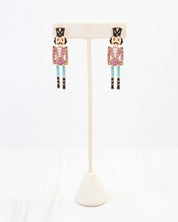 Naughty or Nice Nutcracker Earring Pink