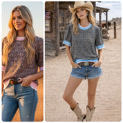 Sienna Ribbed Leopard Print Knit Top