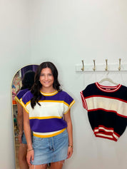 GAMEDAY THEME COLORBLOCK REALXED FIT KNIT SWEATER TOP