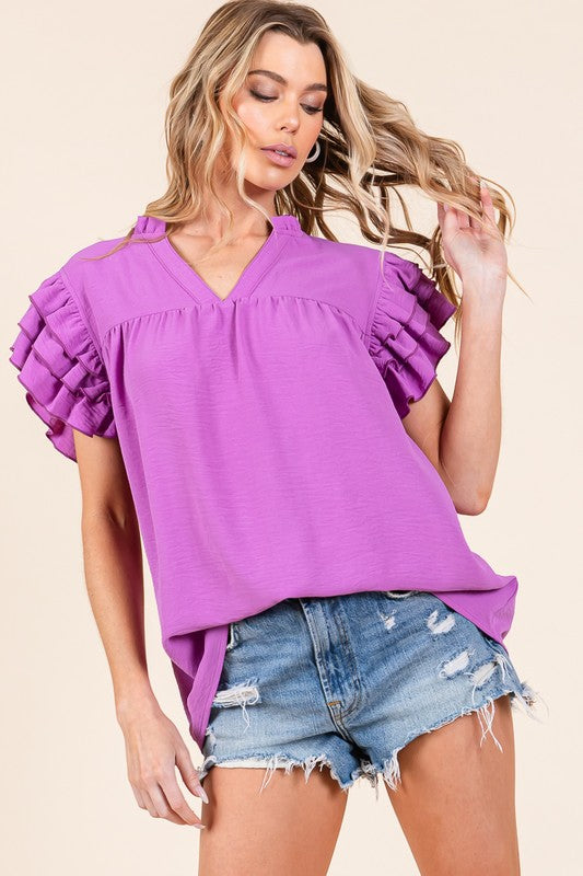 Airflow Ruffle Sleeve Top