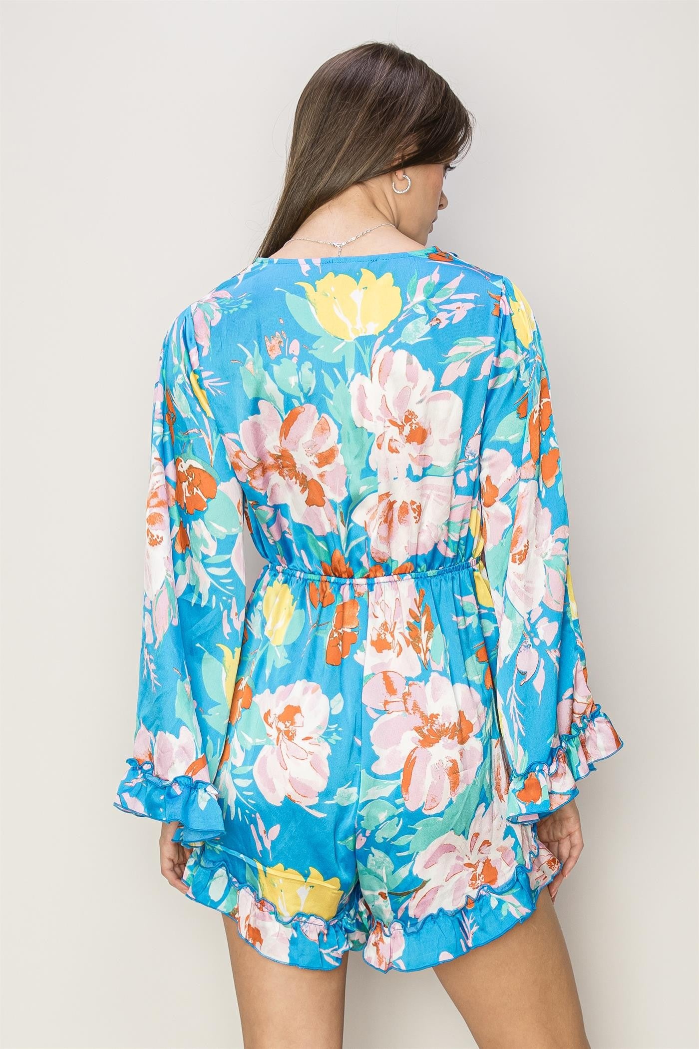 Fresh Start Floral Romper - Blue