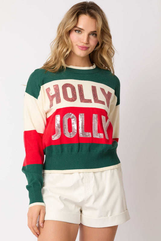 HOLLY JOLLY- Knit Sequin Sweater