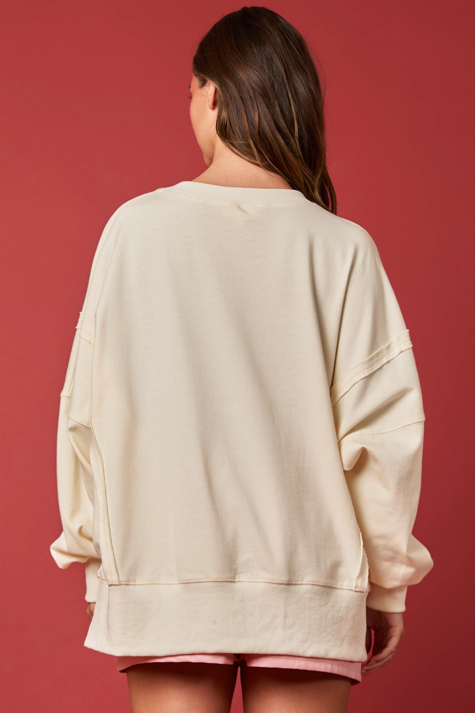 Pink Christmas Lights Open Seam Sweatshirt