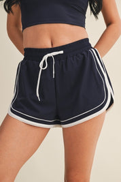 LACE TRIM RUNNING SHORTS