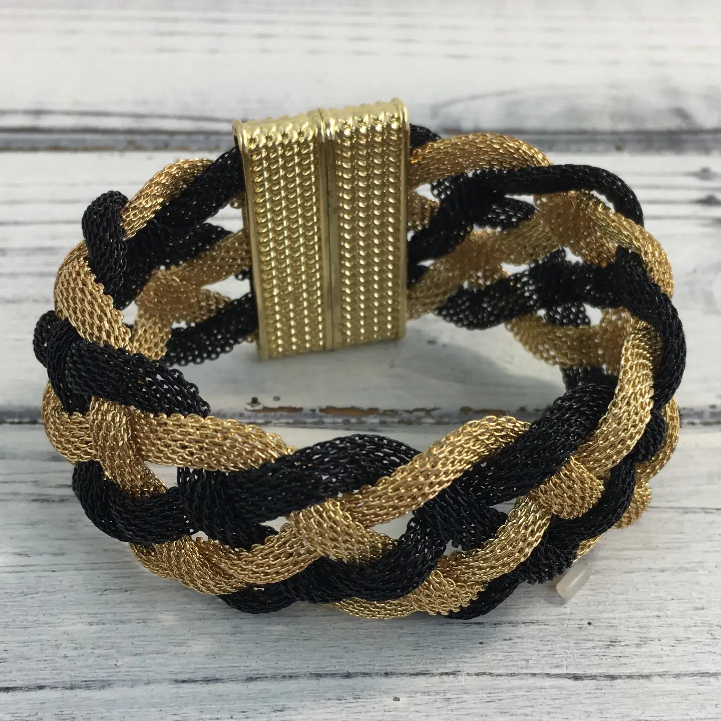 Black & Gold Woven Bracelet