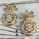 Christmas Bow & Ornament Earrings