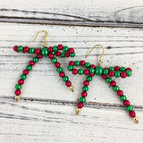 Christmas Pearl Ribbon Earrings