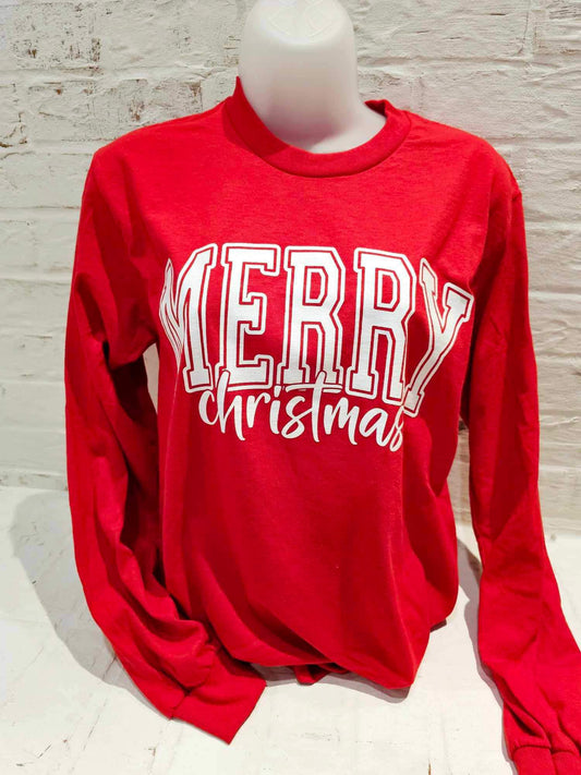 MERRY CHRISTMAS LONG SLEEVE TEE