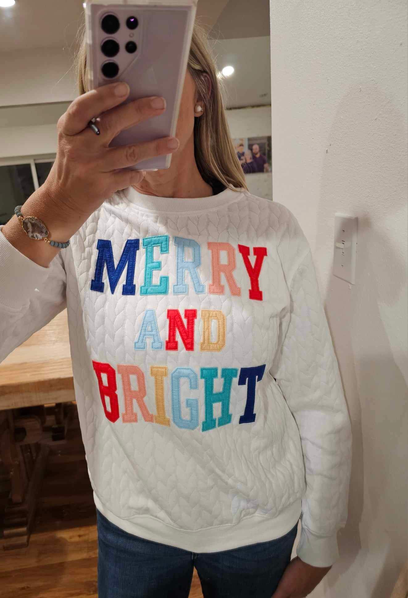 Merry and Bright Quilted Sweat